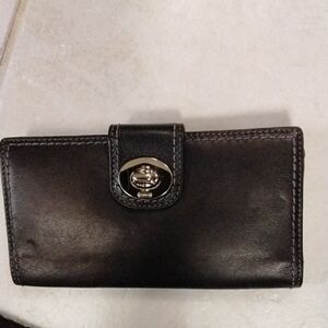 Coach Black Leather Key & Card Holder